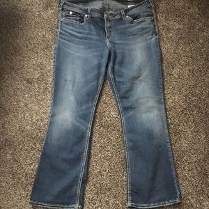 Silver Aikos mid boot jeans size 18
